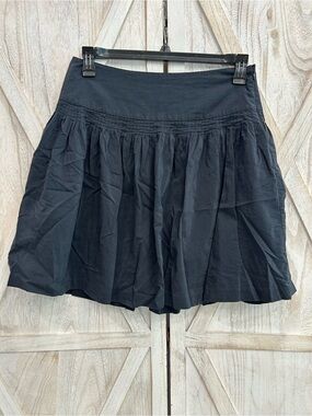 GAP Black Circle Skater A-Line Silk Blend Skirt
